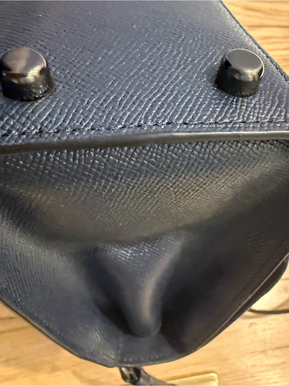 Coach Navy Leather Butterfly Appliqué Top-Handle Crossbody - Picture 7 of 12